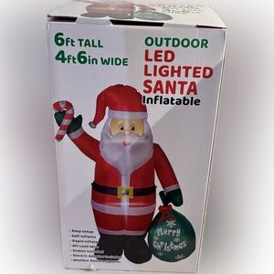 Christmas Inflatable 6' Santa Outdoor LED Lighted NEW Sealed Box